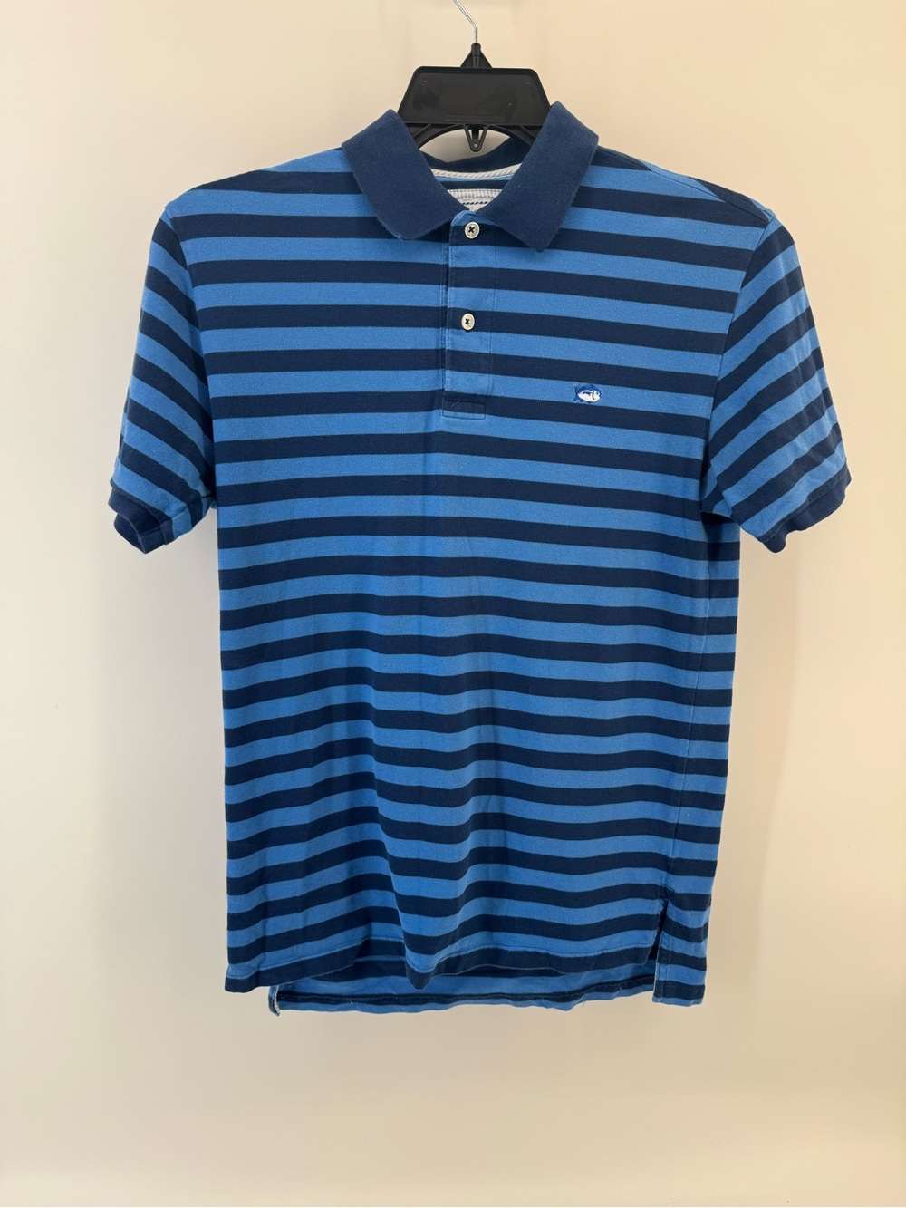 Vineyards Vine Blue Polo Shirt with Fish Logo - Men's S